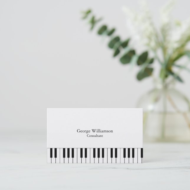 Personalized Piano Keys Instruments Business Card (Standing Front)