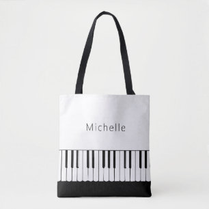 Personalized Piano Music Tote Bag
