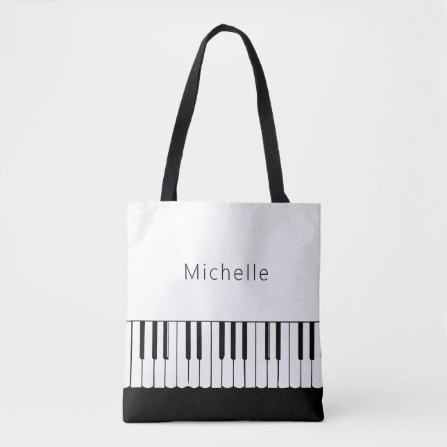 Personalized Piano Music Tote Bag (Front)