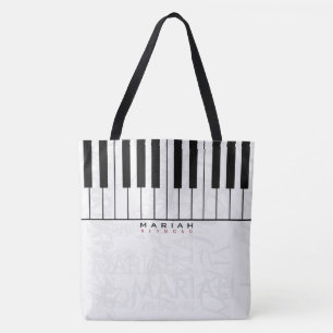 Personalized Piano Music Tote Bag