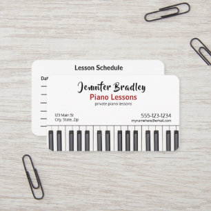 Personalized Piano Teacher Business Cards