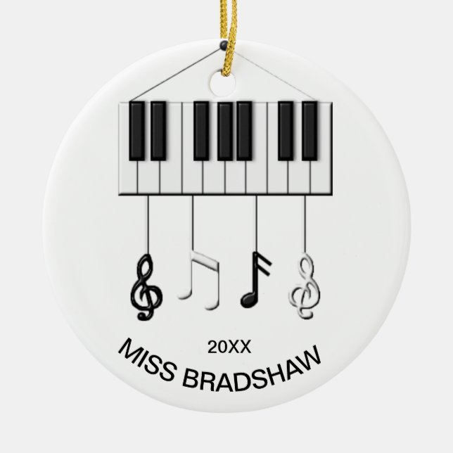 Personalized  Piano Teacher  Ornament (Front)