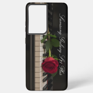 Personalized Piano with a red rose - romantic Samsung Galaxy Case