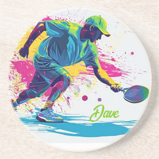 Personalized Pickle Ball Stone Coaster