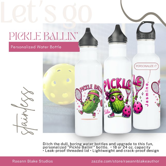 Personalized "Pickle Ballin'" Water Bottle (Creator Uploaded)