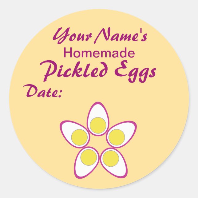 Personalized Pickle Labels Pickled Eggs Add Name (Front)