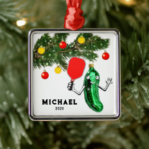 Personalized Pickleball 2025 Collectable Metal Ornament