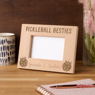 Personalized Pickleball Besties Queen Princess Etched Frames