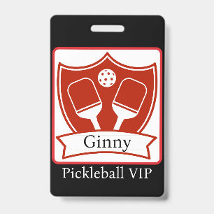 Personalized Pickleball Bold VIP  Badge