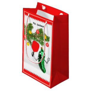 Personalized Pickleball Christmas Holiday Small Gift Bag