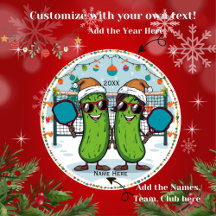 Personalized Pickleball Christmas Ornament