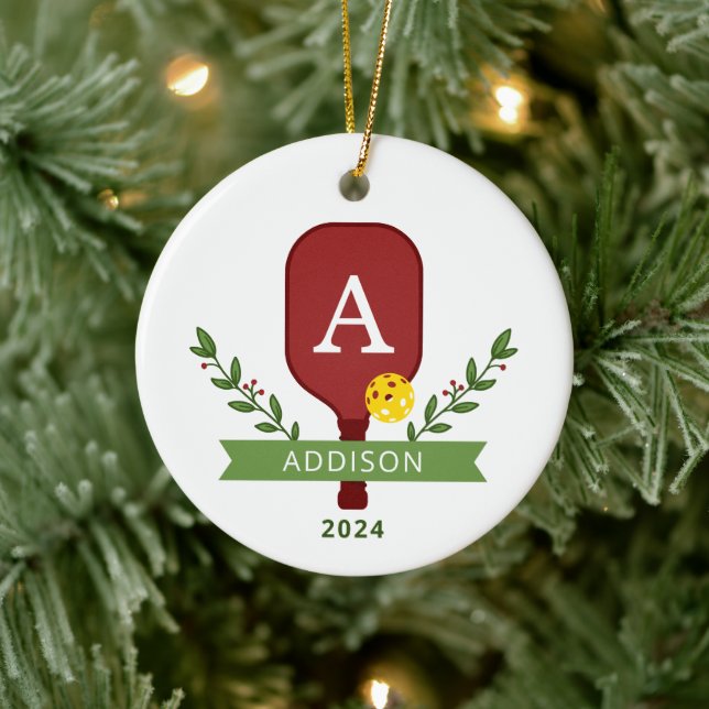Personalized Pickleball Christmas Ornament (Tree)