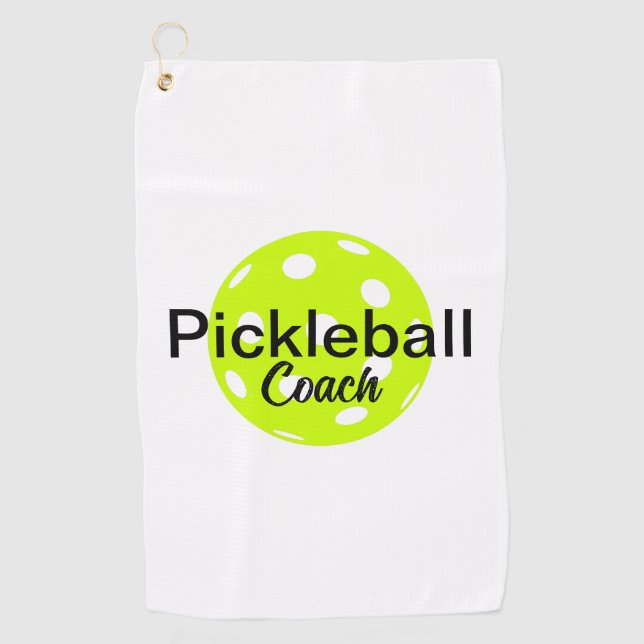 Personalized Pickleball Coach Golf Towel (Front)