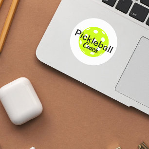Personalized Pickleball Coach Name Classic Round Sticker