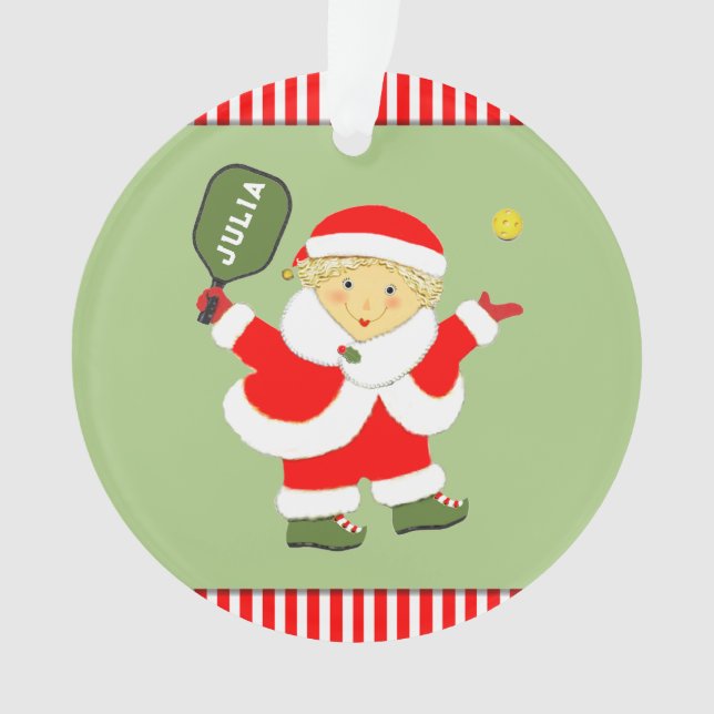 Personalized Pickleball Collectable Ornament (Front)