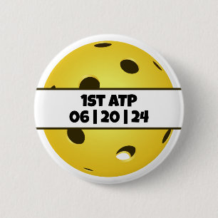 Personalized Pickleball First Around the Post ATP  2 Inch Round Button