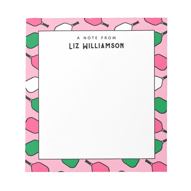 Personalized Pickleball Gift Ideas Notepad (Front)