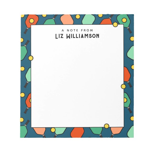 Personalized Pickleball Gift Ideas Notepad (Front)