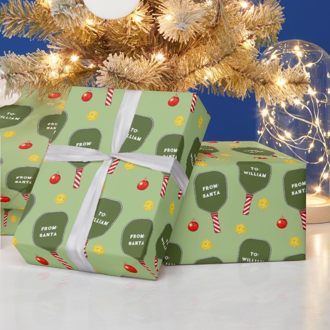 Personalized Pickleball Holiday Gift Wrapping Paper (Holidays)