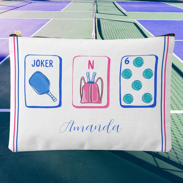 Personalized Pickleball Mahjong Tiles / Custom  Accessory Pouch (Creator Uploaded)