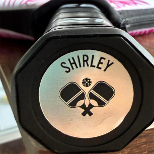 Personalized Pickleball Paddle Butt Name Cap Classic Round Sticker