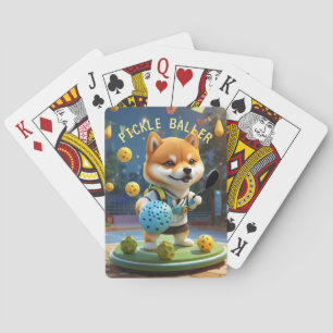 Personalized Pickleball Pickle Baller Poster Playing Cards