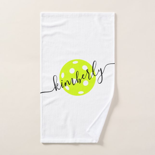 Personalized Pickleball Script Name Hand Towel (Hand Towel)