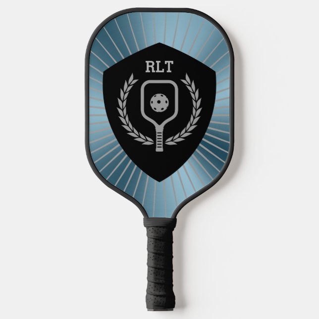 Personalized Pickleball Shield Metallic Background Pickleball Paddle (Front)