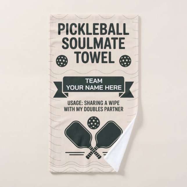 Personalized Pickleball Soulmate With Paddle Hand Towel (Hand Towel)