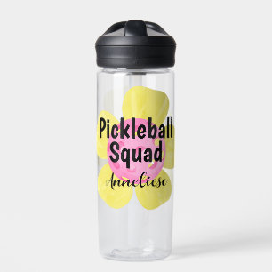 Personalized Pickleball Squad Flower Gift Water Bottle