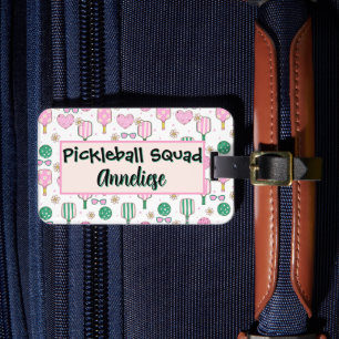 Personalized Pickleball Squad Watercolor Luggage Tag