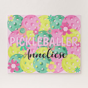 Personalized Pickleballer Water Colour Jigsaw Puzzle