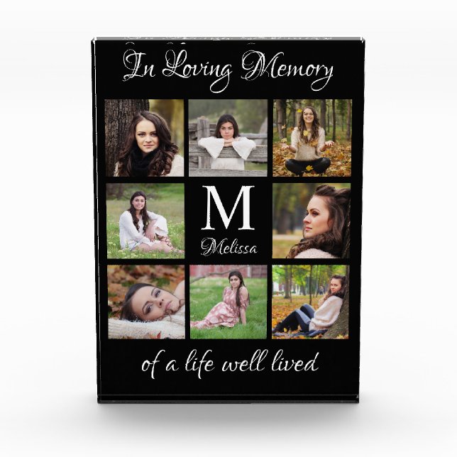 Personalized Picture Collage In Loving Memory Photo Block (Front)