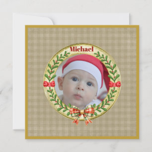 Personalized Picture Frame and Christmas Wreath  C Card