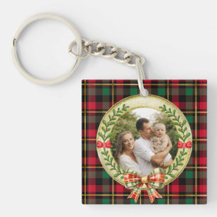 Personalized Picture Frame and Christmas Wreath  Keychain