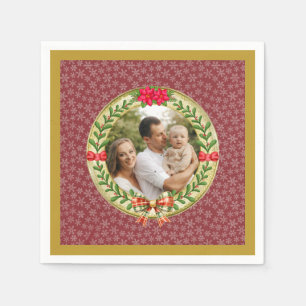 Personalized Picture Frame and Christmas Wreath  Napkin