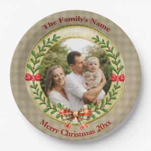 Personalized Picture Frame and Christmas Wreath  P Paper Plate