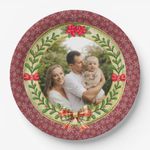 Personalized Picture Frame and Christmas Wreath  Paper Plate