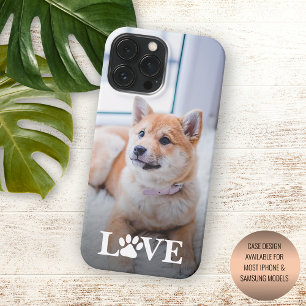 Personalized Picture Love Heart Paw Print iPhone 16 Pro Max Case