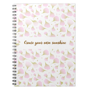Personalized Picture Quote Soft Pastel Pink Spiral Notebook