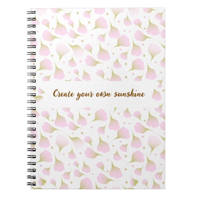 Personalized Picture Quote Soft Pastel Pink Spiral Notebook (Front)