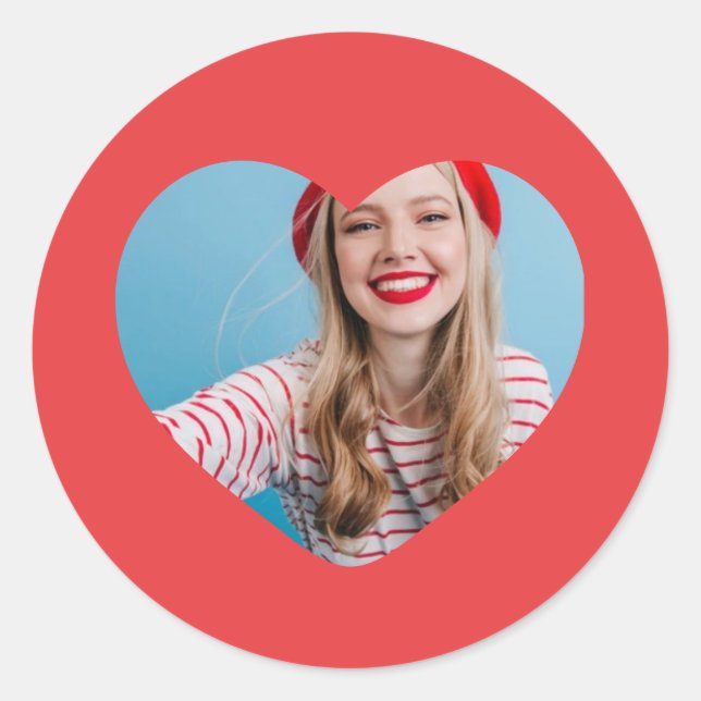 personalized picture sticker heart (Front)