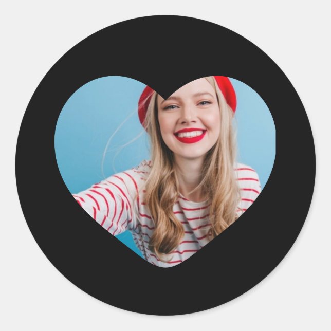 personalized picture sticker heart (Front)