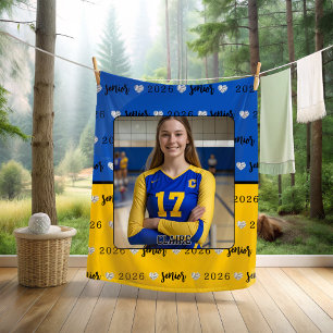 Personalized Picture Volleyball Senior Graduation Fleece Blanket