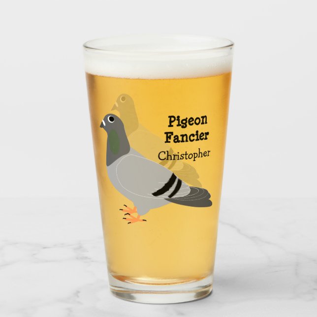 Personalized Pigeon Design Glass (Front Filled)
