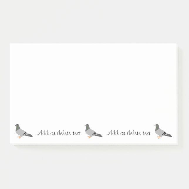 Personalized Pigeon Design Post-it Notes (Front)