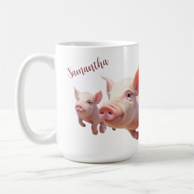 Personalized pigs mug (Left)