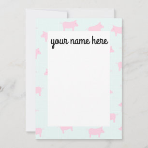 Personalized Pigs Notecards