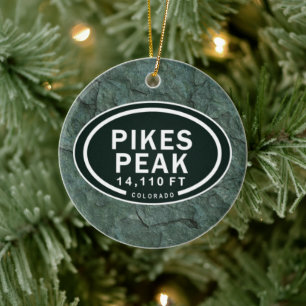 Personalized Pikes Peak CO Mountain Ornament