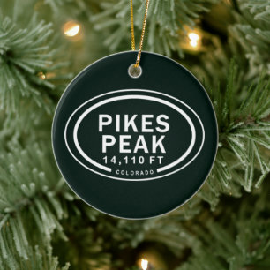 Personalized Pikes Peak Colorado Rocky Mountain Ceramic Ornament